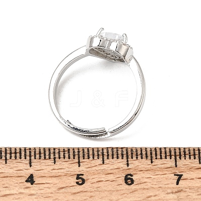 Brass Micro Pave Clear Cubic Zirconia Cuff Open Rings CU-CBA5C10-01P-1