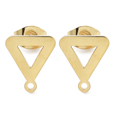 Triangle Ion Plating(IP) 304 Stainless Steel Stud Earring Findings STAS-I206-110G-1