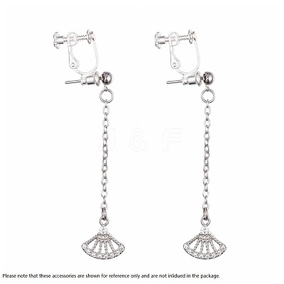 Brass Screw Clip-on Earring Converters Findings KK-F785-04S-1