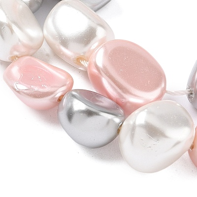 Electroplated Shell Pearl Beads Strands BSHE-D301-02D-1