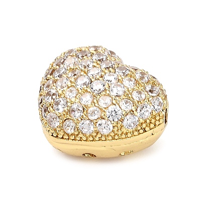 Brass Micro Pave Cubic Zirconia Beads KK-L229-076B-G-1