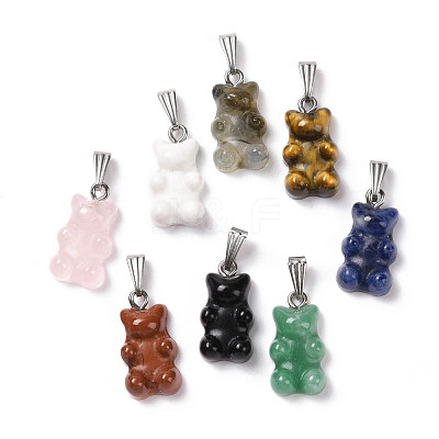 Natural Mixed Stone Pendants G-G854-01P-1