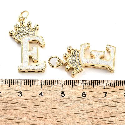 Brass Micro Pave Clear Cubic Zirconia Pendants KK-G498-01E-02-1