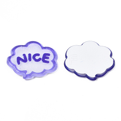 Transparent Printed Acrylic Cabochons TACR-N016-38-1