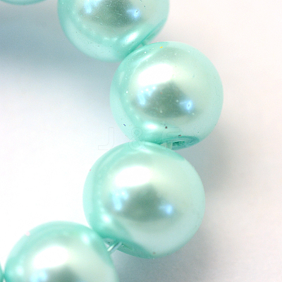 Baking Paint Pearlized Glass Pearl Round Bead Strands HY-Q330-8mm-45-1