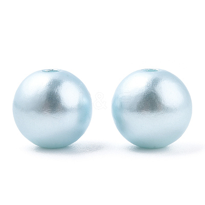 Spray Painted ABS Plastic Imitation Pearl Beads OACR-T015-05C-07-1