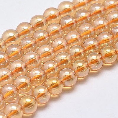 Imitate Austrian Crystal Electroplate Glass Round Bead Strands GLAA-F030-4mm-A01-1