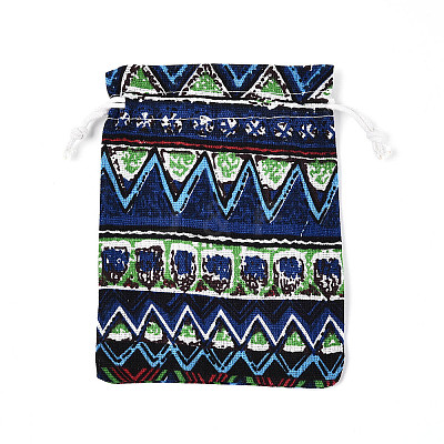 Ethnic Style Burlap Packing Pouches ABAG-N009-06C-02-1
