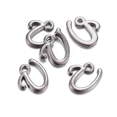 Gunmetal Plated Alloy Letter Pendants LS-PALLOY-P097-03-U-1