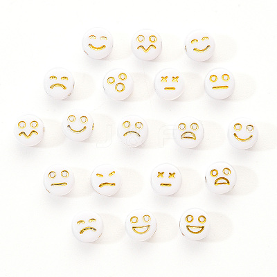 Opaque White Acrylic Beads MACR-YW0001-21B-1