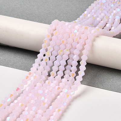Imitation Jade Electroplate Glass Beads Strands X-GLAA-F029-J4mm-D02-1