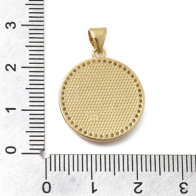 Brass Micro Pave Cubic Zirconia Pendants KK-D431-024B-G-1