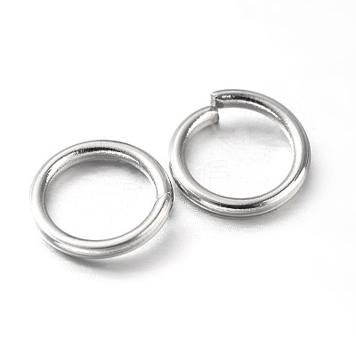 Eco-Friendly PVD Vacuum Plating & Long-Lasting Plated Brass Open Jump Rings KK-E663-7mm-P-1