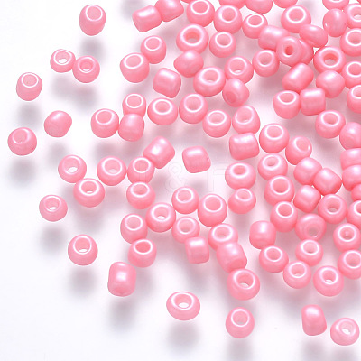 8/0 Baking Paint Glass Round Seed Beads SEED-S036-01B-04-1