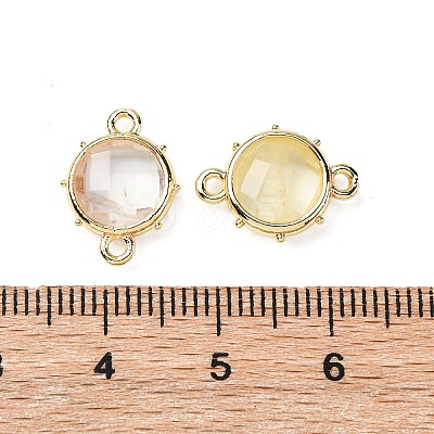 Brass Natural Lemon Quartz Connector Charms KK-Z096-01G-01-1