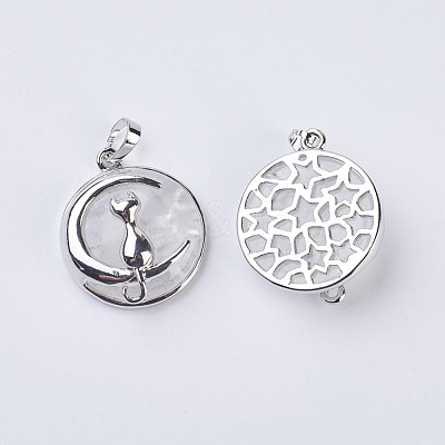 Natural Quartz Crystal Kitten Pendants G-K234-D05-1
