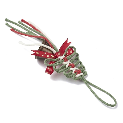 Christmas Tree Cotton String Threads Pendant Decorations HJEW-TA00403-01-1