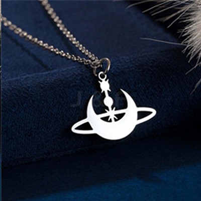 304 Stainless Steel Laser Cut Pendant Necklaces FS-WGA4904-22-1
