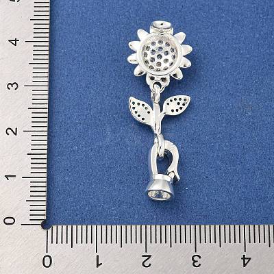 Brass Micro Pave Cubic Zirconia Fold Over Clasps KK-Z072-18S-1