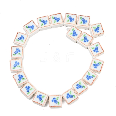 Printed Handmade Porcelain Beads PORC-G016-04C-1