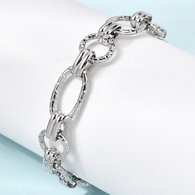 Hammered 304 Stainless Steel Link Chain Bracelets for Women BJEW-L720-01P-1