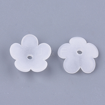 5-Petal Transparent Acrylic Bead Caps FACR-T001-12-1