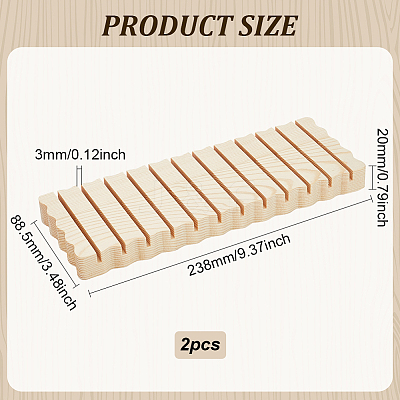 2Pcs Rectangle Wooden Card Slotted Display Stands AJEW-FG0005-78-1