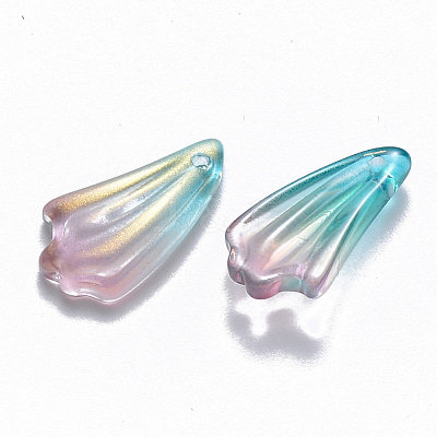 Two Tone Transparent Spray Painted Glass Pendants GLAA-T016-24D-1