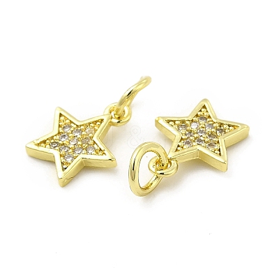 Brass Micro Pave Cubic Zirconia Charms KK-E068-VB248-1