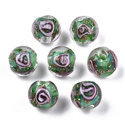Handmade Gold Sand Lampwork Beads LAMP-S194-001D-1