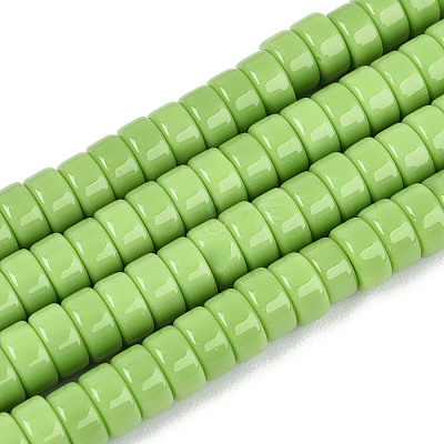 Opaque Solid Color Glass Beads Strands GLAA-N026-3x6mm-07-1