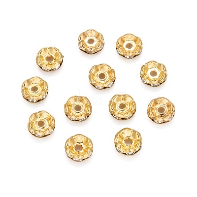 Iron Crystal Rhinestone Spacer Beads RB-A008-8MM-G-1