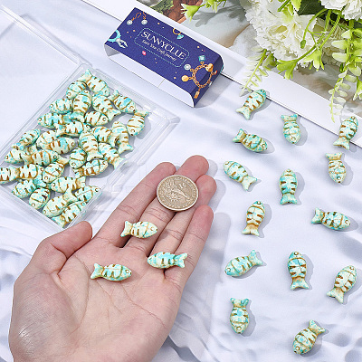 50Pcs Synthetic Turquoise Beads TURQ-SC0001-37-1
