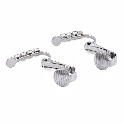 304 Stainless Steel Clip-on Earring Converters Findings LS-STAS-N092-142-1