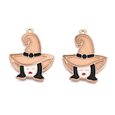 Halloween Theme Rack Plating Luminous Alloy Enamel Pendants ENAM-N056-235G-1