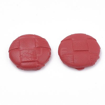 Imitation Leather Covered Cabochons WOVE-N006-02F-1