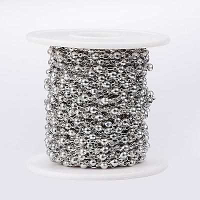 Tarnish Resistant 304 Stainless Steel Bar Link Chains CHS-H009-15P-1