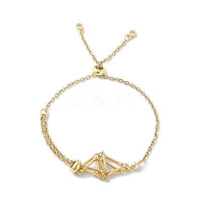 Adjustable Brass Macrame Pouch Bracelet Making for Stone Holder AJEW-JB01192-01-1