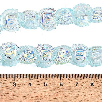 Electroplate Baking Paint Transparent Glass Beads Strands GL-CBA17FF-01C-1