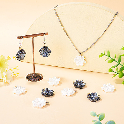 20Pcs 2 Colors Opaque Resin Pearlized Pendants PALLOY-TAC0313-1