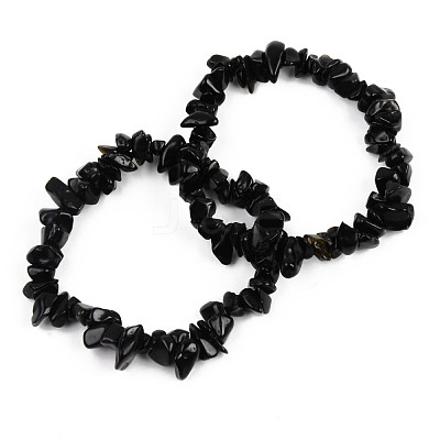 Unisex Chip Glass Beaded Stretch Bracelets BJEW-S143-59-1