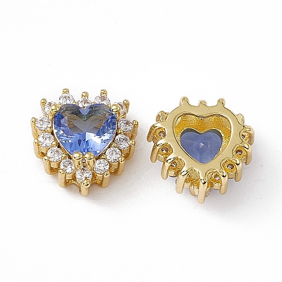 Rack Plating Brass Micro Pave Cubic Zirconia Beads KK-C007-12G-11-1