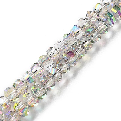 Transparent Electroplate Glass Beads Strands GLAA-Q099-H01-08-1
