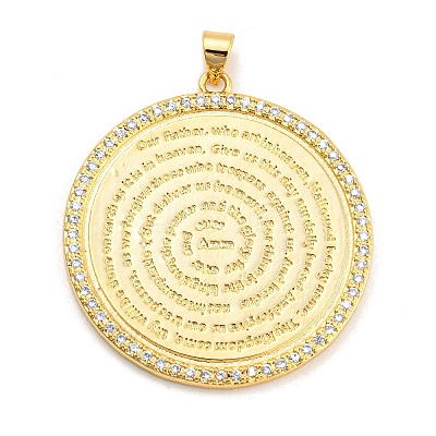 Brass with Cubic Zirconia Pendants KK-K332-16B-G01-1