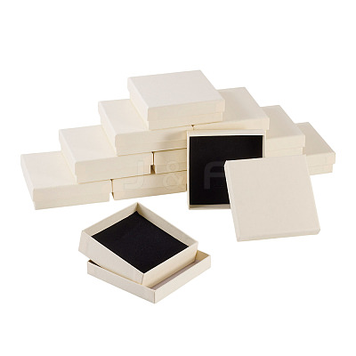 12Pcs Cardboard Paper Jewelry Storage Boxes with Sponge CON-TA0001-33B-1