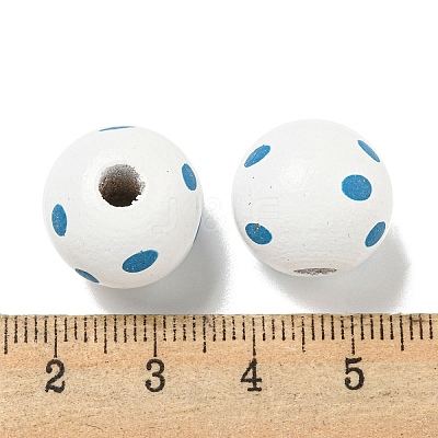 Printed Wood European Beads WOOD-G022-18C-1