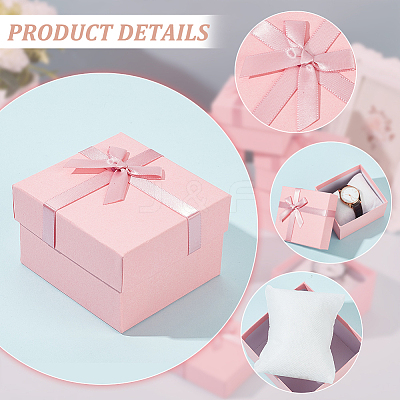 Square Cardboard Watch Package Boxes CON-WH0086-105A-1
