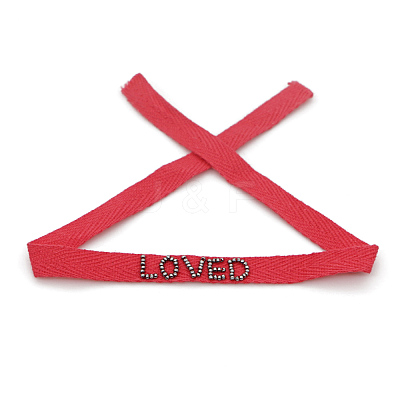 Word Loved Beaded Cord Bracelet BJEW-A121-53B-1