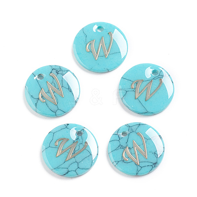 Synthetic Turquoise Charms G-L561-001W-1