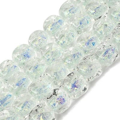 Handmade Foil Lampwork Beads Strands FOIL-C002-01E-1
